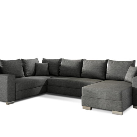 NABBI Mariano L rohová sedačka u s rozkladom a úložným priestorom sivá (Sawana 05)