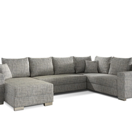 NABBI Mariano P rohová sedačka u s rozkladom a úložným priestorom sivá (Berlin 01)