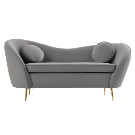 KONDELA Ezio Typ 2 dvojsedačka sivá (Velvet) / zlatá