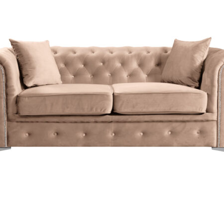 KONDELA Romano dvojsedačka svetlohnedá