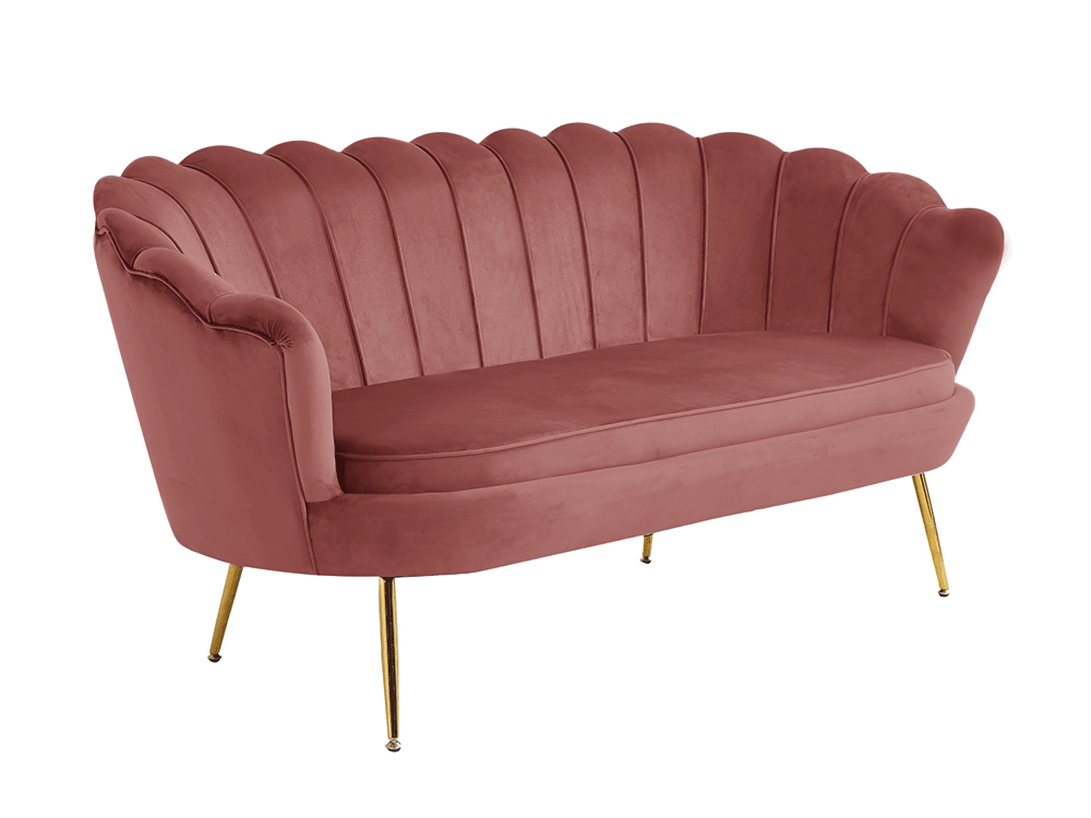 Pohovka-Noblin-ruzova-Velvet-zlata KONDELA Noblin pohovka ružová (Velvet) / zlatá