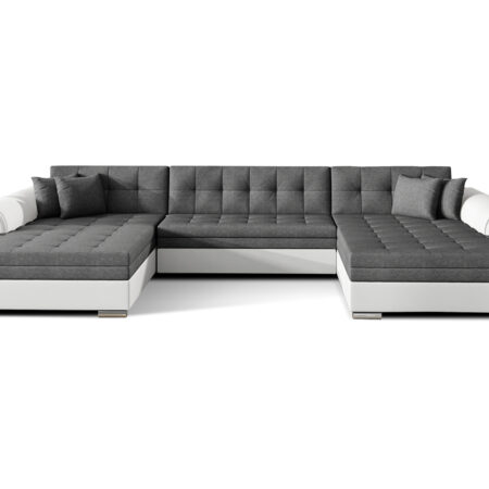 NABBI Valver U L/P rohová sedačka u s rozkladom sivá (Sawana 05) / biela (Soft 17)