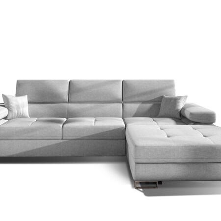 NABBI Alkazar P rohová sedačka s rozkladom a úložným priestorom svetlosivá (Sawana 21)