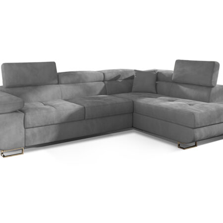 NABBI Almero P rohová sedačka s rozkladom a úložným priestorom svetlosivá (Paros 05)