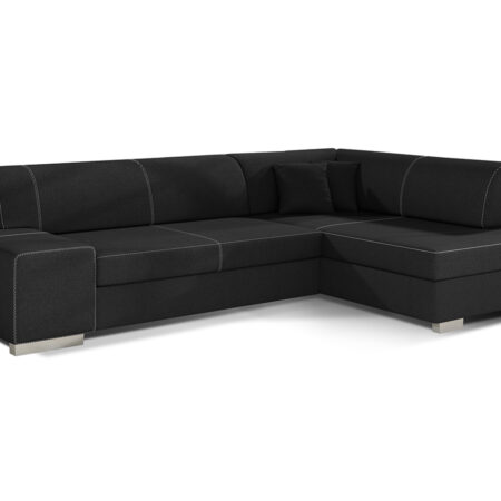 NABBI Ferol P rohová sedačka s rozkladom a úložným priestorom čierna (Sawana 14)