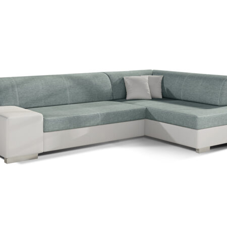 NABBI Ferol P rohová sedačka s rozkladom a úložným priestorom mentolová / biela