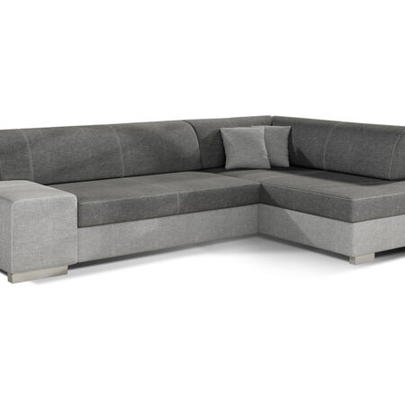 NABBI Ferol P rohová sedačka s rozkladom a úložným priestorom sivá / svetlosivá