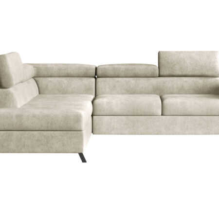 NABBI Korense L rohová sedačka s rozkladom a úložným priestorom béžová (Dora 21)