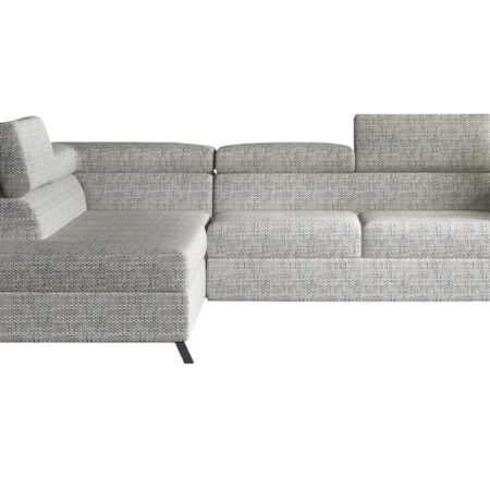 NABBI Korense L rohová sedačka s rozkladom a úložným priestorom sivá (Berlin 01)