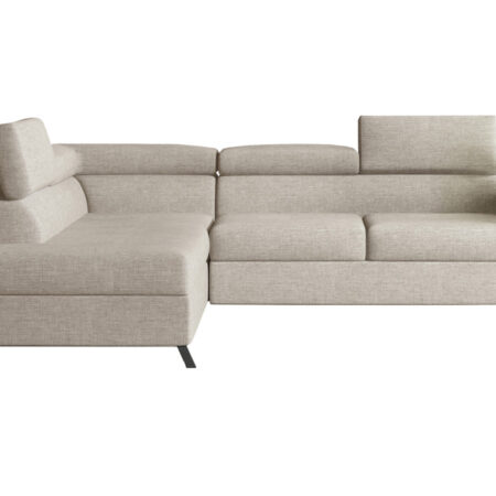 NABBI Korense L rohová sedačka s rozkladom a úložným priestorom svetlohnedá