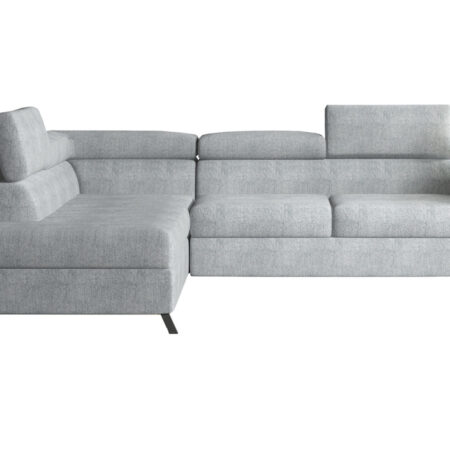 NABBI Korense L rohová sedačka s rozkladom a úložným priestorom svetlosivá (Omega 02)