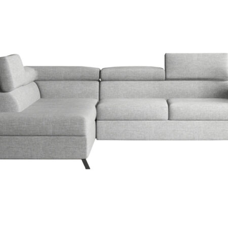 NABBI Korense L rohová sedačka s rozkladom a úložným priestorom svetlosivá (Sawana 21)