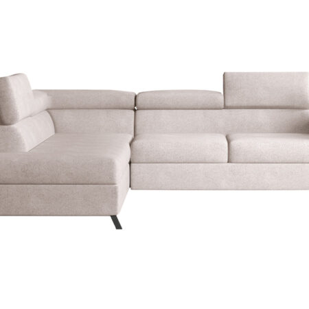 NABBI Korense L rohová sedačka s rozkladom a úložným priestorom svetlosivá (Soro 83)