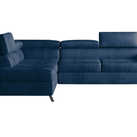 NABBI Korense L rohová sedačka s rozkladom a úložným priestorom tmavomodrá