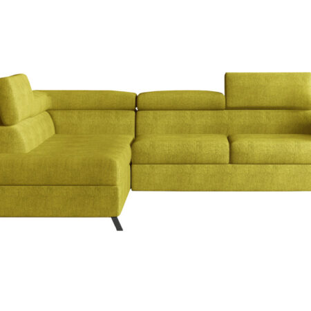 NABBI Korense L rohová sedačka s rozkladom a úložným priestorom žltá