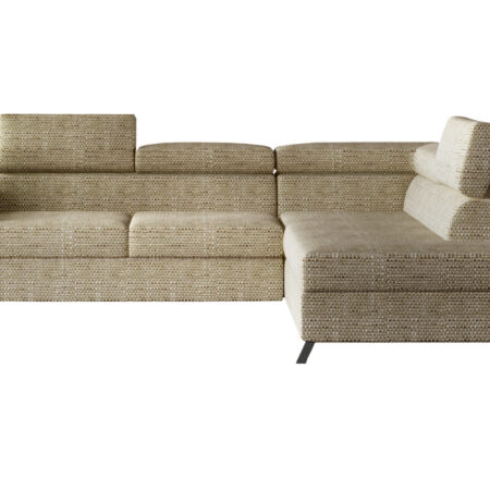 NABBI Korense P rohová sedačka s rozkladom a úložným priestorom cappuccino