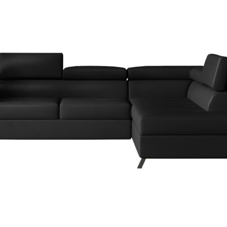 NABBI Korense P rohová sedačka s rozkladom a úložným priestorom čierna (Soft 11)