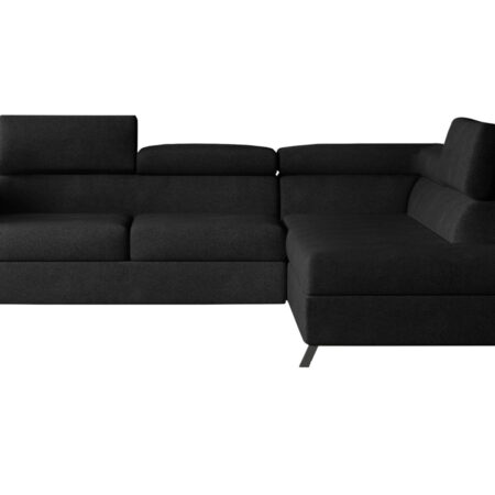 NABBI Korense P rohová sedačka s rozkladom a úložným priestorom čierna (Soro 100)