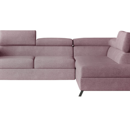 NABBI Korense P rohová sedačka s rozkladom a úložným priestorom ružová