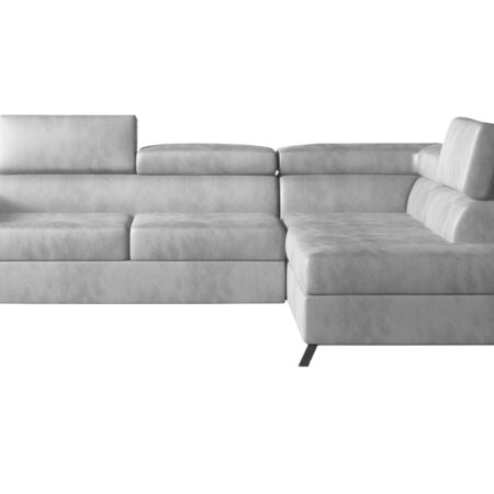 NABBI Korense P rohová sedačka s rozkladom a úložným priestorom svetlosivá (Monolith 84)