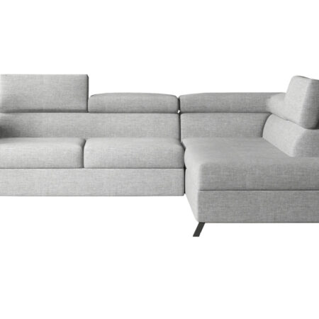 NABBI Korense P rohová sedačka s rozkladom a úložným priestorom svetlosivá (Sawana 21)