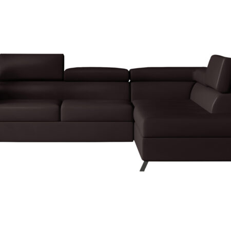 NABBI Korense P rohová sedačka s rozkladom a úložným priestorom tmavohnedá (Soft 66)