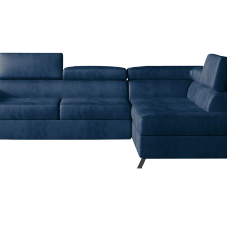 NABBI Korense P rohová sedačka s rozkladom a úložným priestorom tmavomodrá