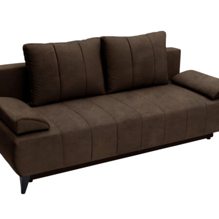 KONDELA Bero rozkladacia pohovka s úložným priestorom hnedá