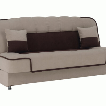 KONDELA Persi rozkladacia pohovka s úložným priestorom béžová / hnedá