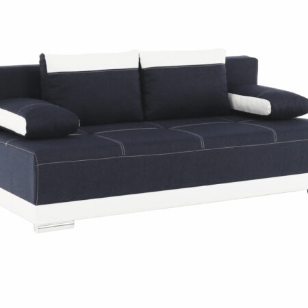 KONDELA Salem rozkladacia pohovka s úložným priestorom biela / modrá