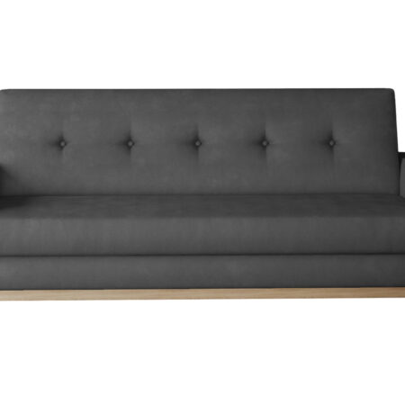 NABBI Soria rozkladacia pohovka s úložným priestorom čierna (Monolith 97) / buk