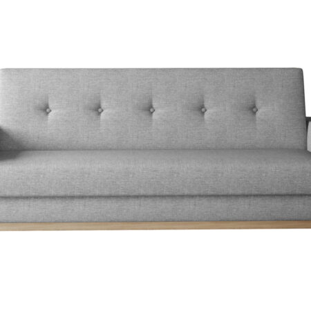 NABBI Soria rozkladacia pohovka s úložným priestorom svetlosivá (Sawana 21) / buk