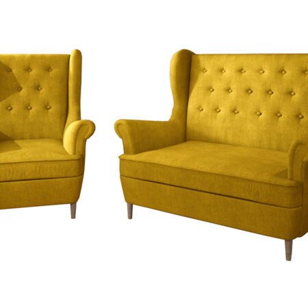 NABBI Aveiro 2+1 sedacia súprava žltá